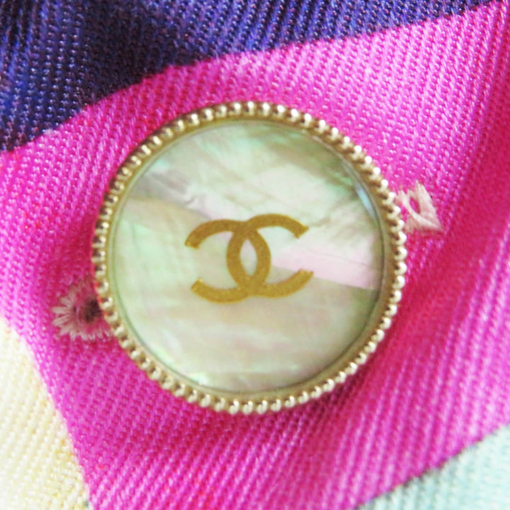 未使用品◎CHANEL シャネル P53088 16C シルク100％ ココマーク柄 半袖 ワンピース ピンク ブルー レッド ベージュ 36 フランス製