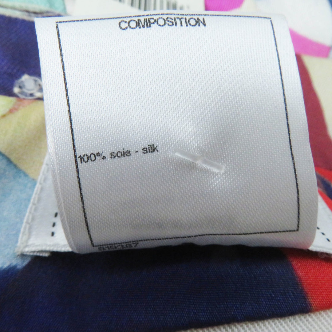 未使用品◎CHANEL シャネル P53088 16C シルク100％ ココマーク柄 半袖 ワンピース ピンク ブルー レッド ベージュ 36 フランス製