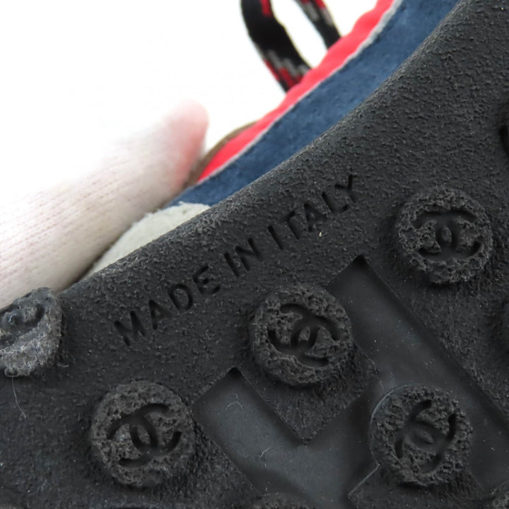 美品★CHANEL シャネル G34086 ロゴデザイン ココマーク スウェードレザー使い レースアップ ローカットスニーカー マルチ 35 レディース