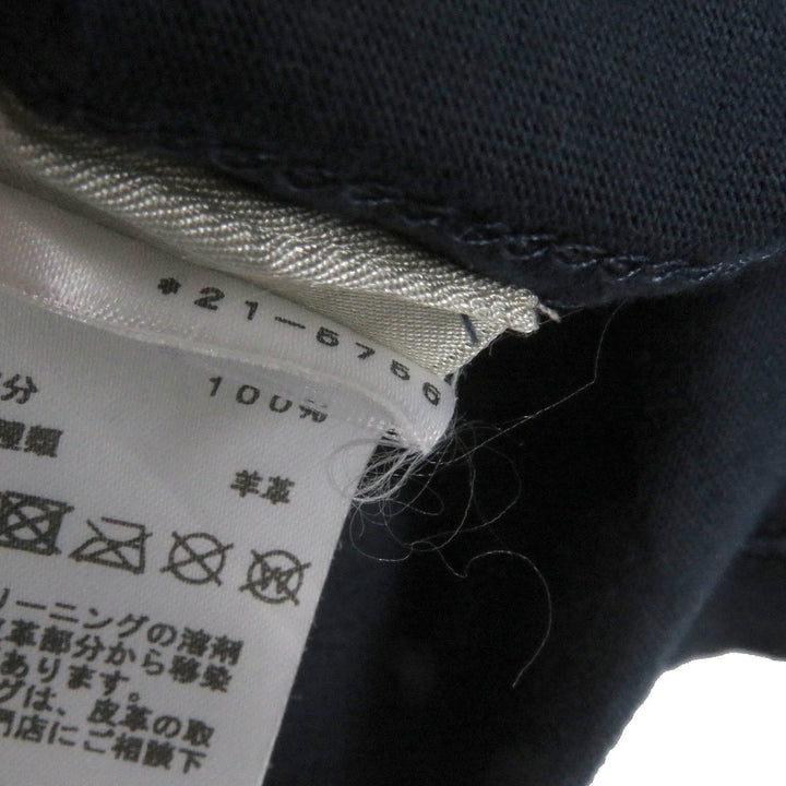 美品□HERMES エルメス 22SS パズル・エスケトル コットン 羊革 クルーネック 半袖Ｔシャツ ネイビー XS イタリア製 正規品 メンズ