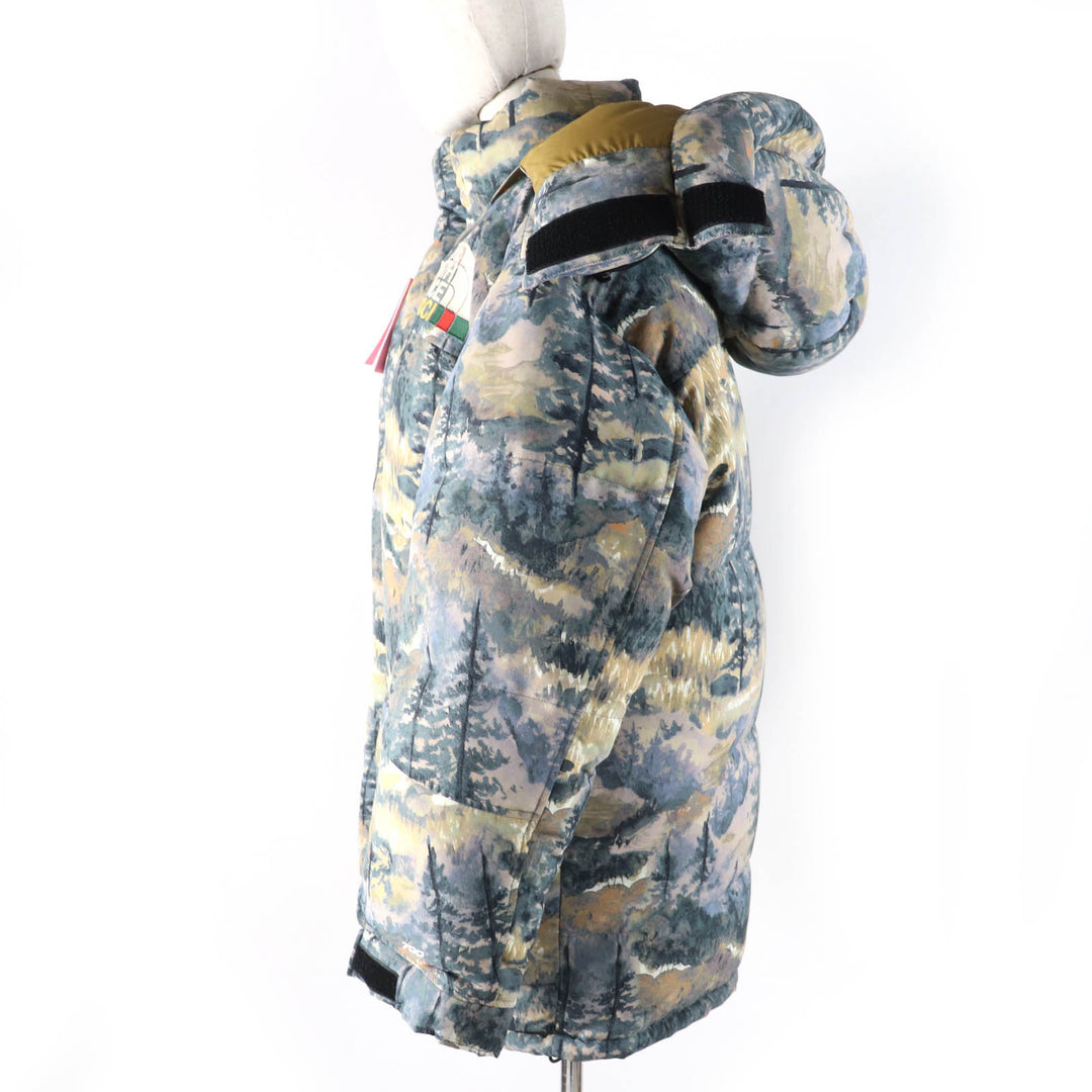 未使用品☆GUCCI×THE NORTH FACE グッチ×ザ・ノースフェイス 21-22AW 663921 フォレストプリント ダウンコート S 正規品 レディース