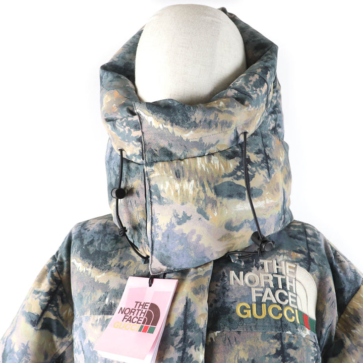未使用品☆GUCCI×THE NORTH FACE グッチ×ザ・ノースフェイス 21-22AW 663921 フォレストプリント ダウンコート S 正規品 レディース