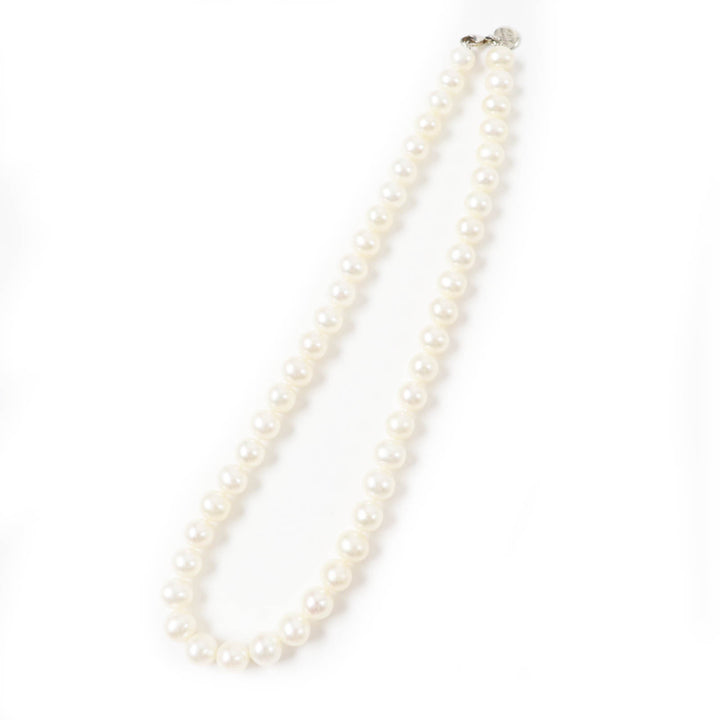 美品◎TIFFANY&amp;Co. ティファニー ネックレス フレッシュウォータパール AG925 ホワイト シルバー金具 47cm 箱付き 重量56.1g レディース