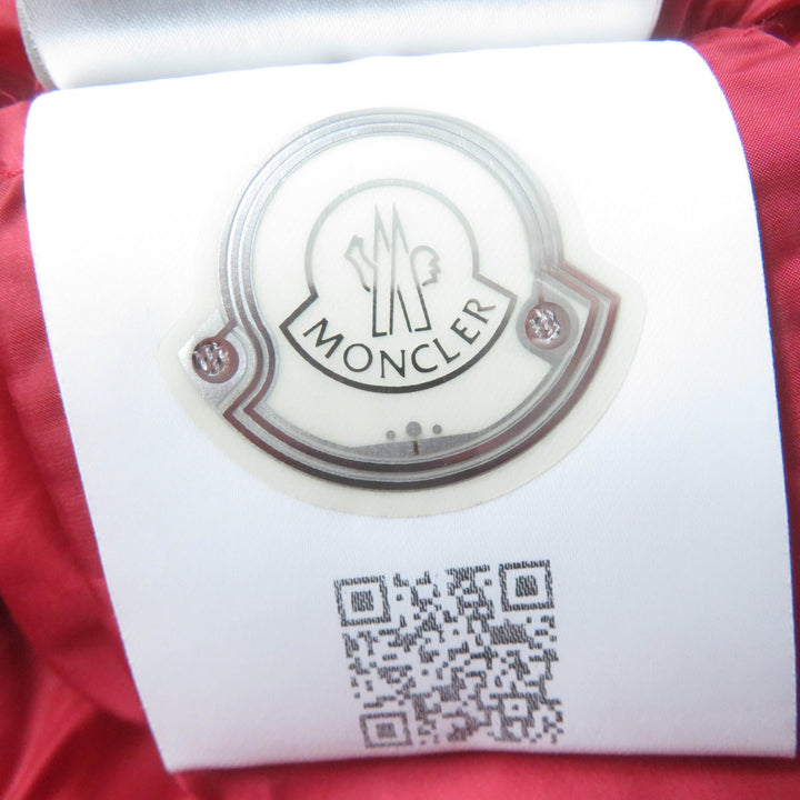 美品☆MONCLER モンクレール AXINITE ロゴワッペン付 ZIP UP ライト ダウンジャケット レッド 1 レディース