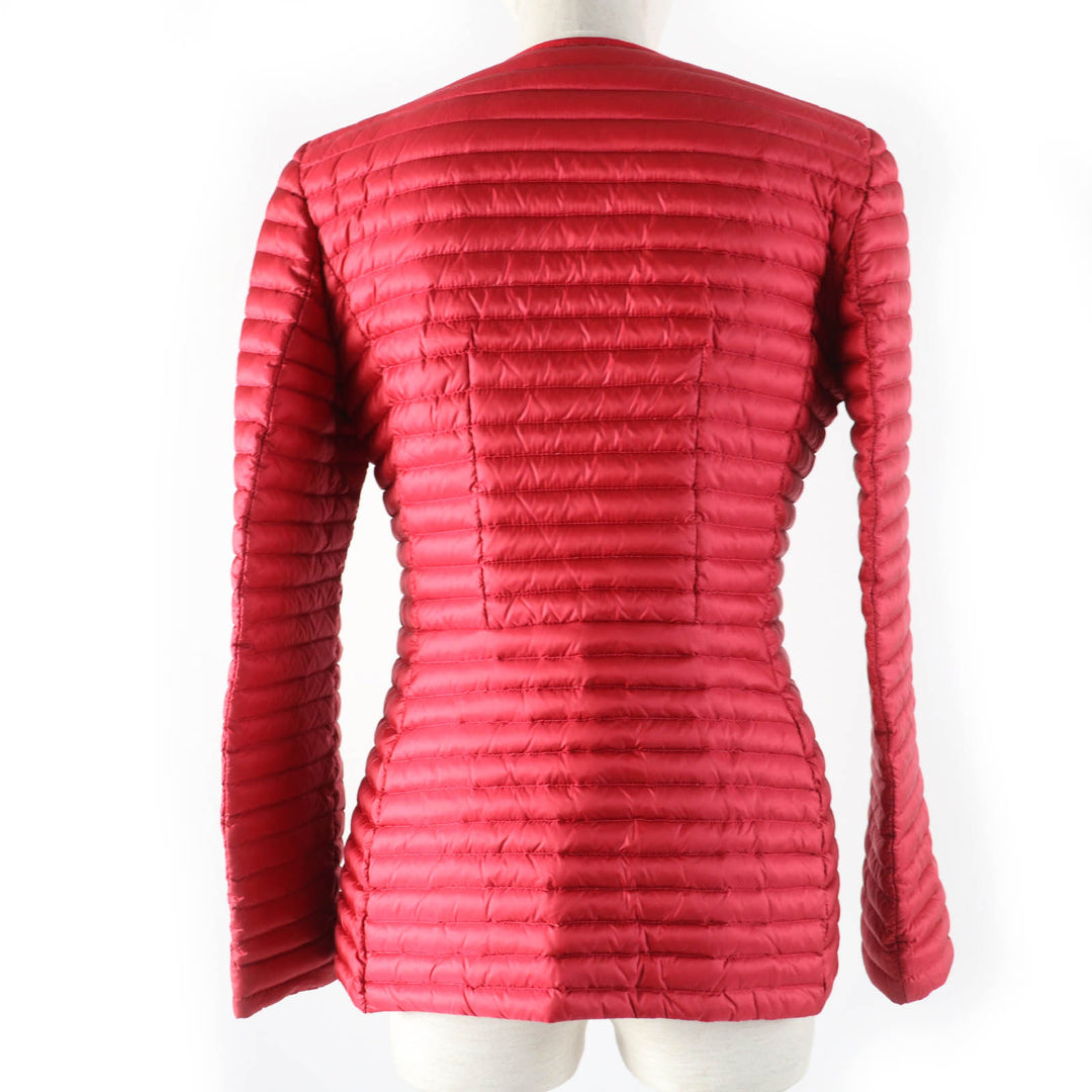 美品☆MONCLER モンクレール AXINITE ロゴワッペン付 ZIP UP ライト ダウンジャケット レッド 1 レディース