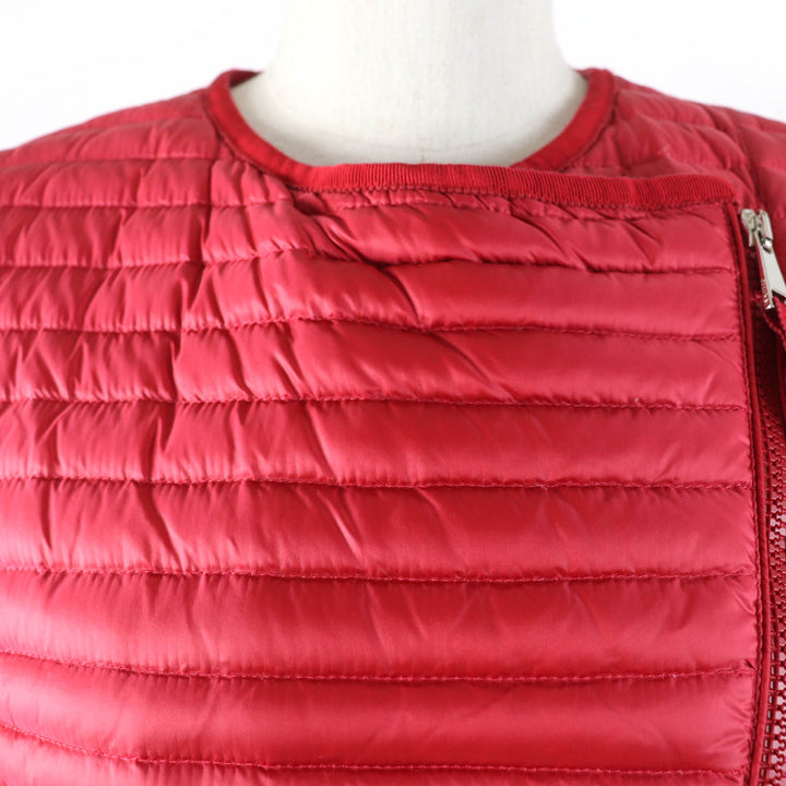 美品☆MONCLER モンクレール AXINITE ロゴワッペン付 ZIP UP ライト ダウンジャケット レッド 1 レディース