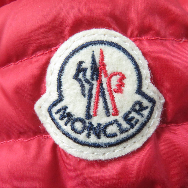 美品☆MONCLER モンクレール AXINITE ロゴワッペン付 ZIP UP ライト ダウンジャケット レッド 1 レディース
