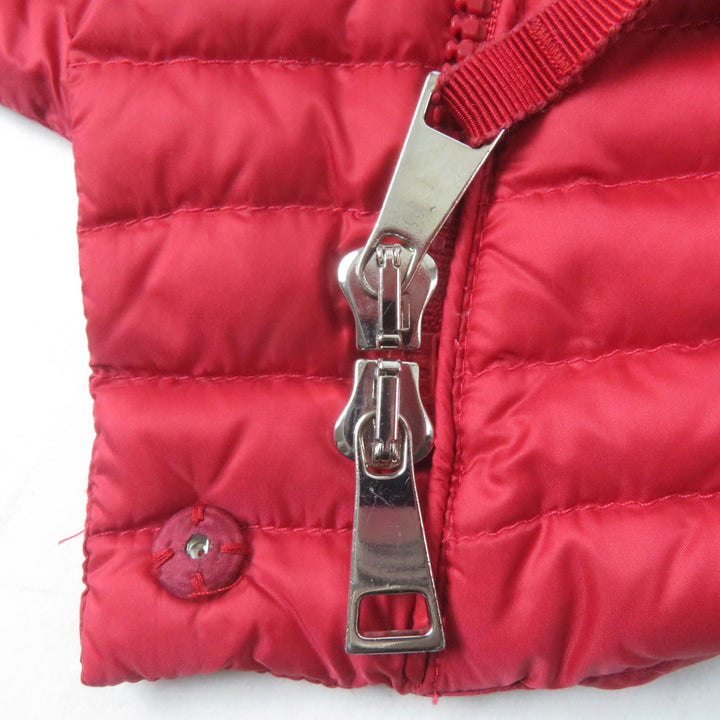 美品☆MONCLER モンクレール AXINITE ロゴワッペン付 ZIP UP ライト ダウンジャケット レッド 1 レディース