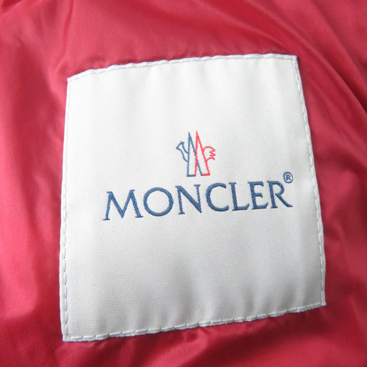 美品☆MONCLER モンクレール AXINITE ロゴワッペン付 ZIP UP ライト ダウンジャケット レッド 1 レディース