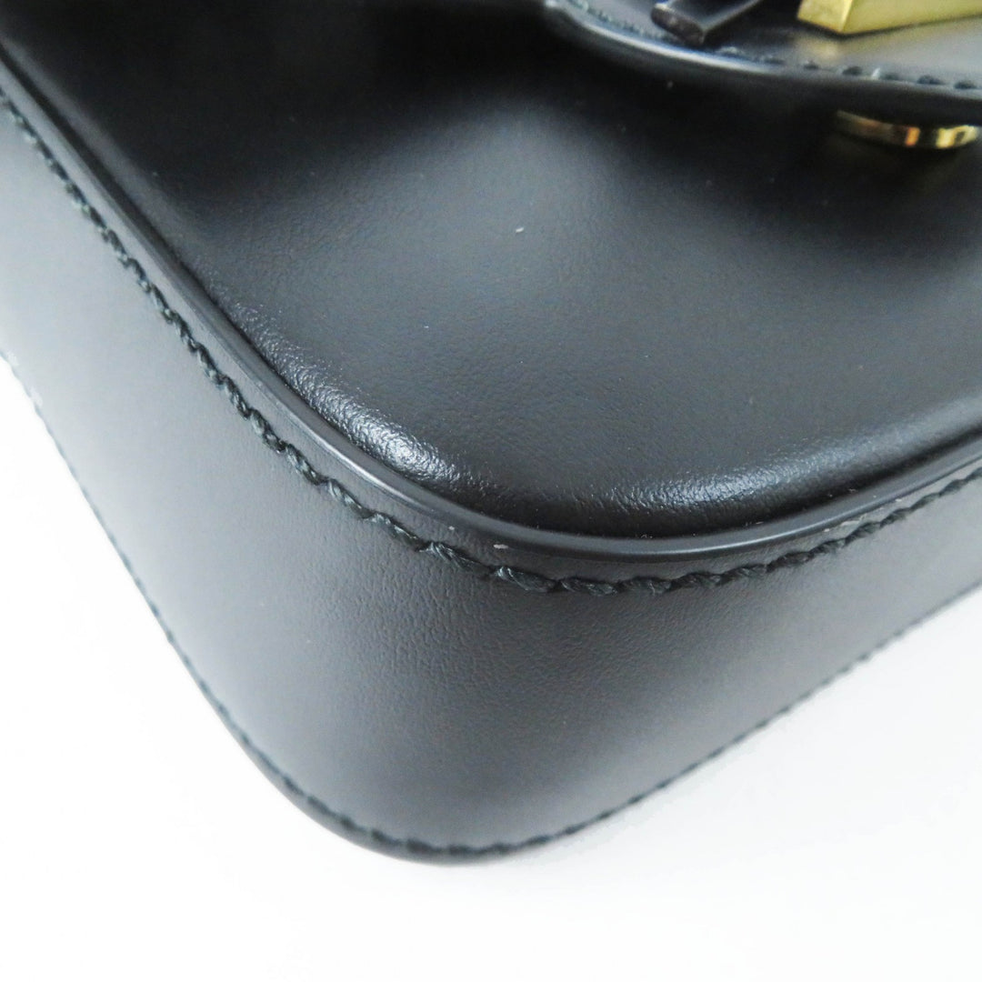 極美品◎BALMAIN バルマン DN1DG811 Bbuzz ミニバッグ レザー クロスボディー 2WAY ハンド／ショルダーバッグ ブラック ゴールド金具 袋付