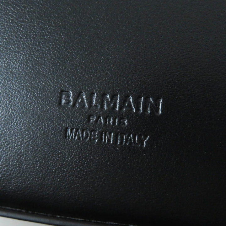 極美品◎BALMAIN バルマン DN1DG811 Bbuzz ミニバッグ レザー クロスボディー 2WAY ハンド／ショルダーバッグ ブラック ゴールド金具 袋付