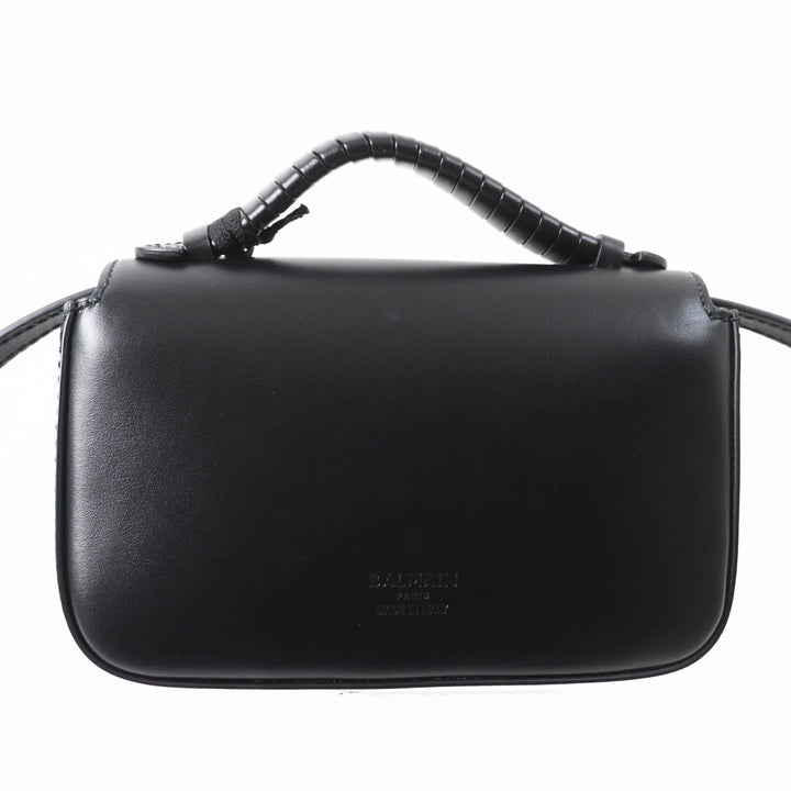 極美品◎BALMAIN バルマン DN1DG811 Bbuzz ミニバッグ レザー クロスボディー 2WAY ハンド／ショルダーバッグ ブラック ゴールド金具 袋付