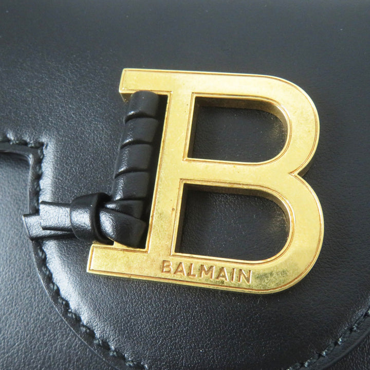極美品◎BALMAIN バルマン DN1DG811 Bbuzz ミニバッグ レザー クロスボディー 2WAY ハンド／ショルダーバッグ ブラック ゴールド金具 袋付