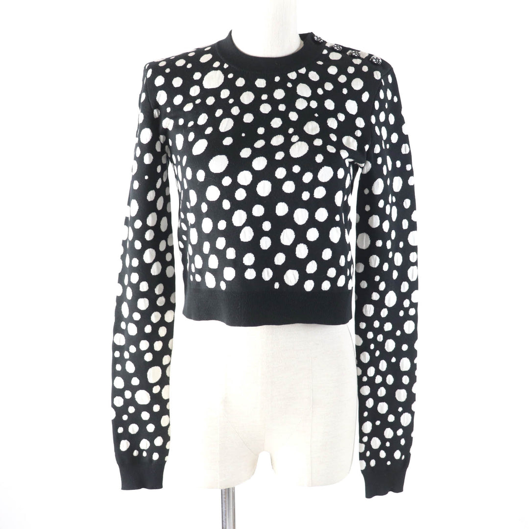 極美品★ルイヴィトン×草間彌生 23SS 1AB852 シルク混 インフィニティ ドット クロップド プルオーバーニット XS 正規品 レディース