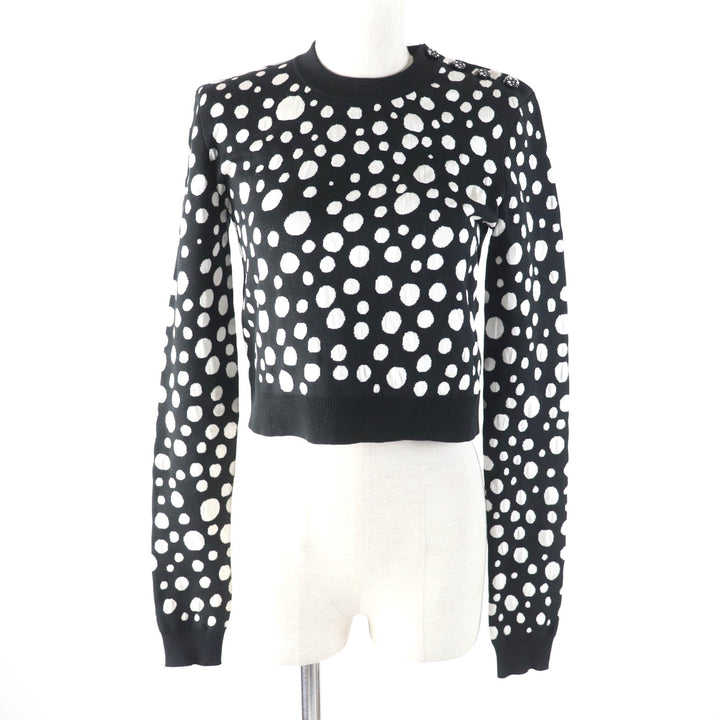 極美品★ルイヴィトン×草間彌生 23SS 1AB852 シルク混 インフィニティ ドット クロップド プルオーバーニット XS 正規品 レディース