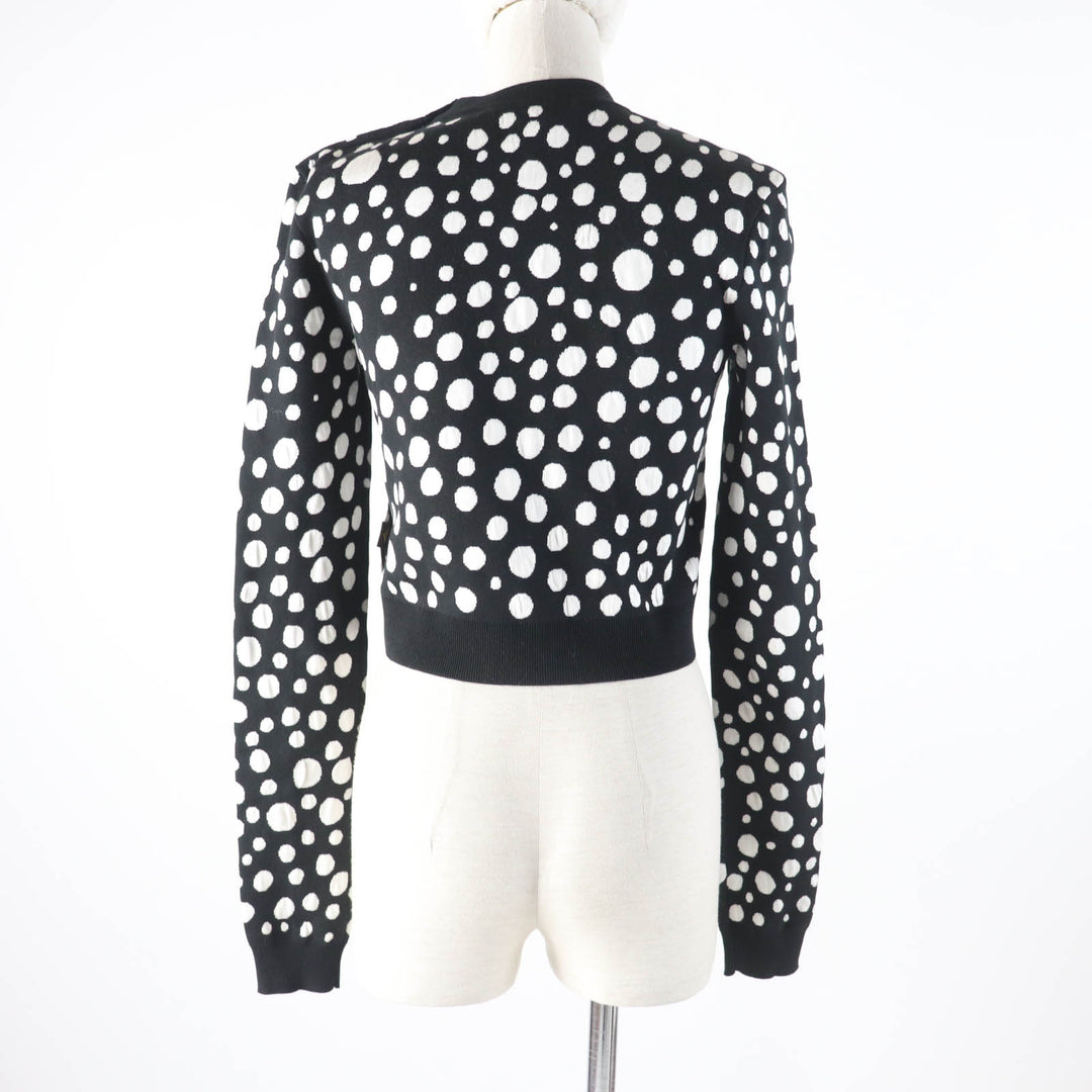 極美品★ルイヴィトン×草間彌生 23SS 1AB852 シルク混 インフィニティ ドット クロップド プルオーバーニット XS 正規品 レディース
