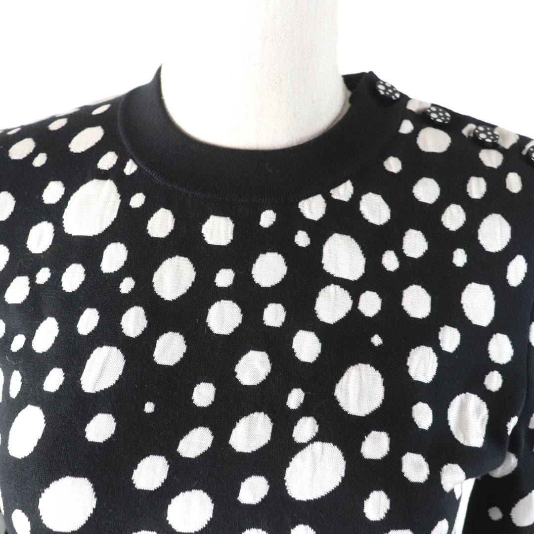 極美品★ルイヴィトン×草間彌生 23SS 1AB852 シルク混 インフィニティ ドット クロップド プルオーバーニット XS 正規品 レディース