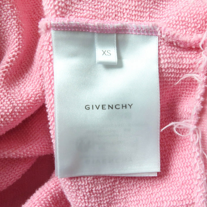 極美品★GIVENCHY ジバンシィ BWJ03M3YAC ブランドロゴ クロップドフーディー コットン100% カットオフ プルオーバー パーカー ピンク XS