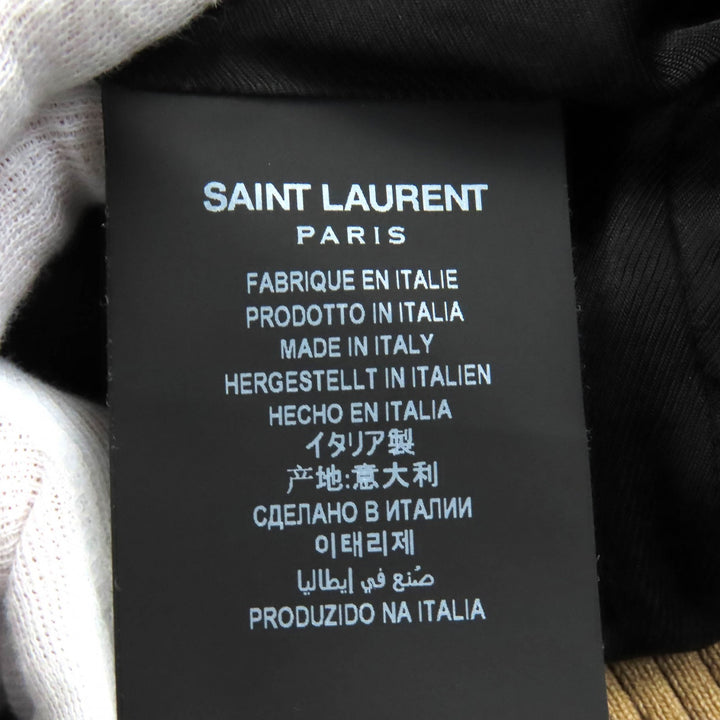 美品△SAINT LAURENT PARIS サンローランパリ 643883 テディ 中綿 ボンバージャケット スタジャン ゴールド ブラック 46 伊製 正規品