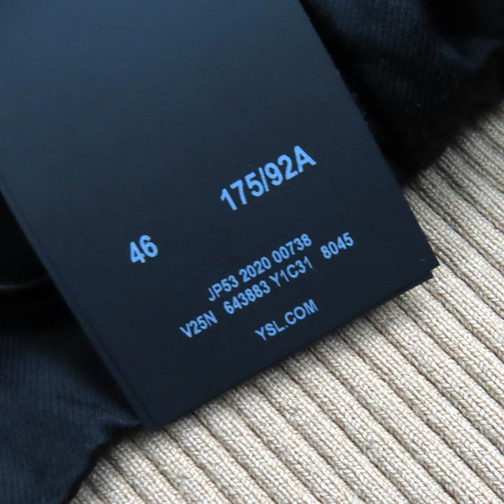 美品△SAINT LAURENT PARIS サンローランパリ 643883 テディ 中綿 ボンバージャケット スタジャン ゴールド ブラック 46 伊製 正規品