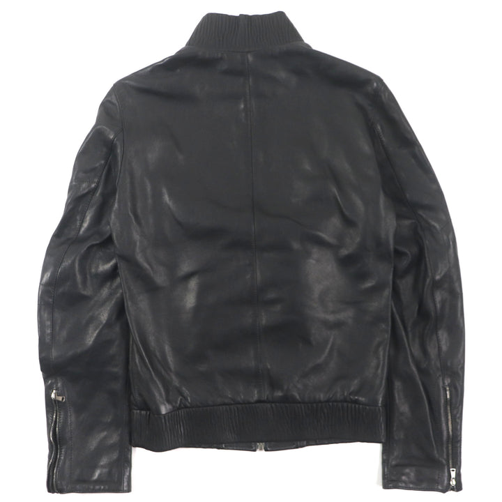 美品▼DOLCE&amp;GABBANA ドルチェ＆ガッバーナ ラムレザー 黒タグ マルチポケット ZIPUP ブルゾン ライダースジャケット 44 正規品 メンズ