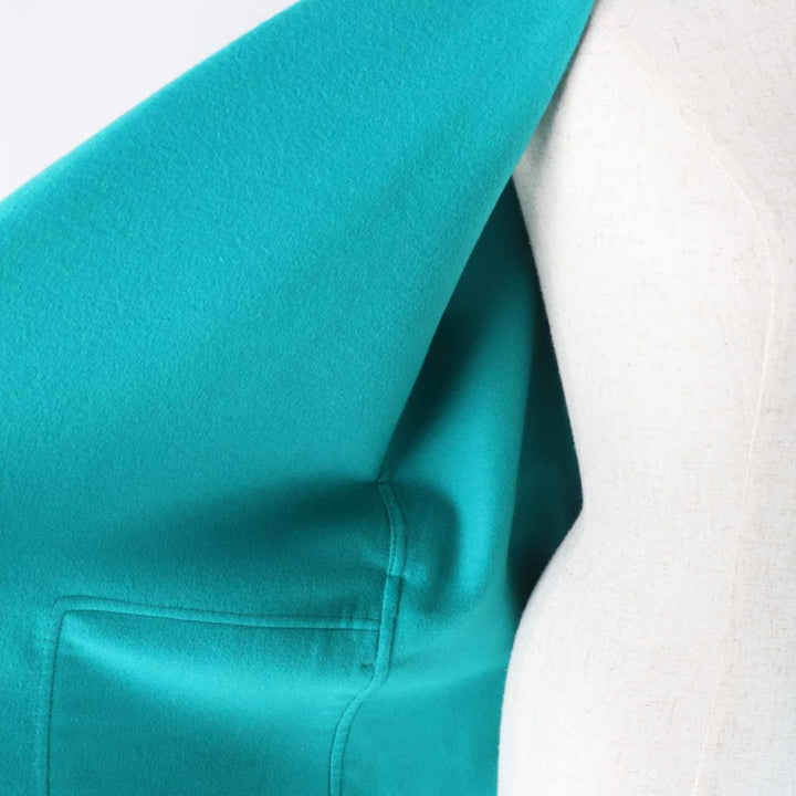 未使用品◎HERMES エルメス 24SS 4E0177DC カシミヤ100％ セリエボタン ベルトラップ ロングジレ／ベスト 緑 34 ハンガー・ガーメント付
