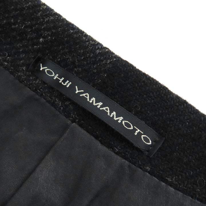 美品△Y’s for men ワイズフォーメン ヨウジヤマモト MO-J12-105 レザートリミング チェック柄 ツイード テーラードジャケット 3 正規品