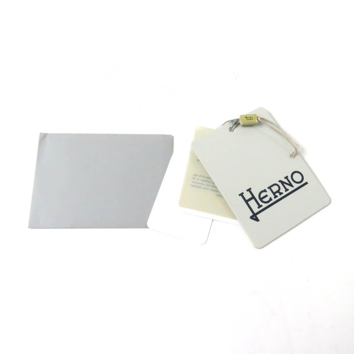 極美品★Herno ヘルノ 2018年製 PI0832D スタンドカラー ロゴZIP ウール切替 ダウンコート グレー 40 イタリア製 正規品 レディース