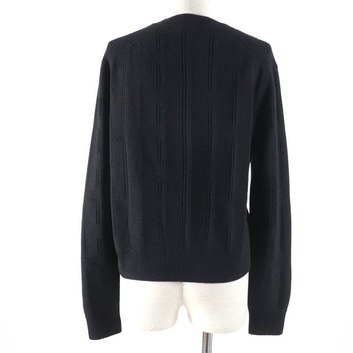 美品☆HERMES エルメス 20AW ウール100％ Hモチーフ 長袖 ニット トップス ブラック 38 イタリア製 正規品 レディース