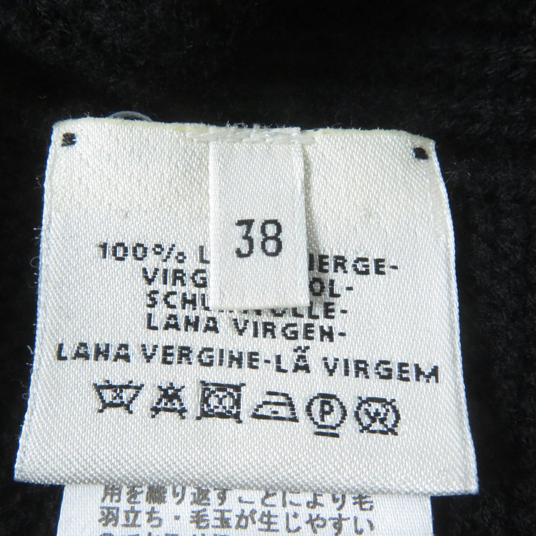 美品☆HERMES エルメス 20AW ウール100％ Hモチーフ 長袖 ニット トップス ブラック 38 イタリア製 正規品 レディース