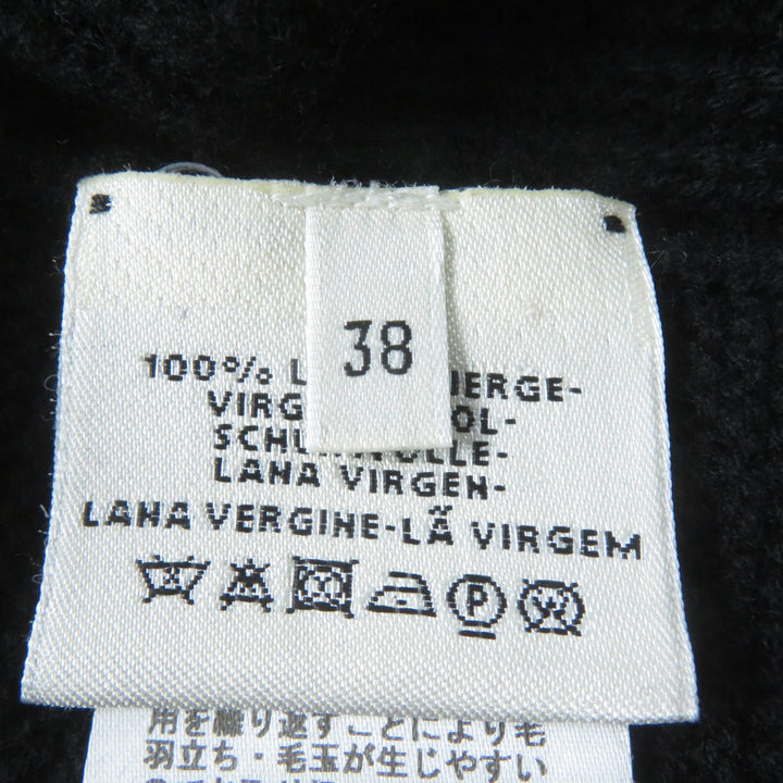 美品☆HERMES エルメス 20AW ウール100％ Hモチーフ 長袖 ニット トップス ブラック 38 イタリア製 正規品 レディース