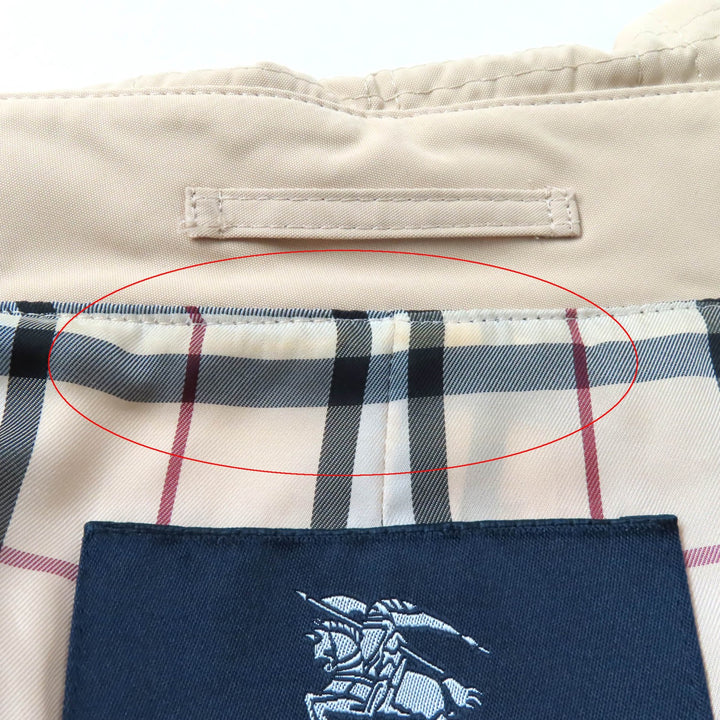 良品★BURBERRY LONDON バーバリーロンドン FD225-352 ロゴボタン付 裏地ノバチェック柄 キルティング ジャケット ベージュ 11 正規品