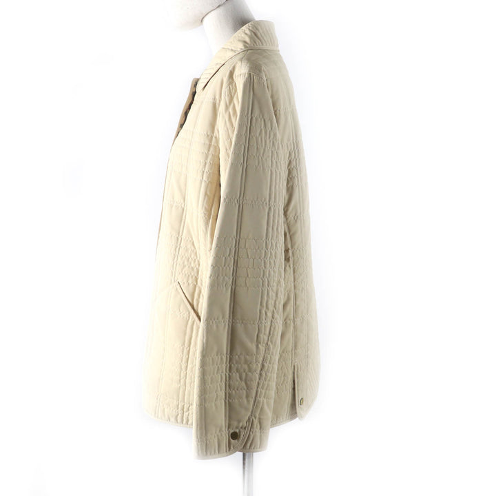 良品★BURBERRY LONDON バーバリーロンドン FD225-352 ロゴボタン付 裏地ノバチェック柄 キルティング ジャケット ベージュ 11 正規品