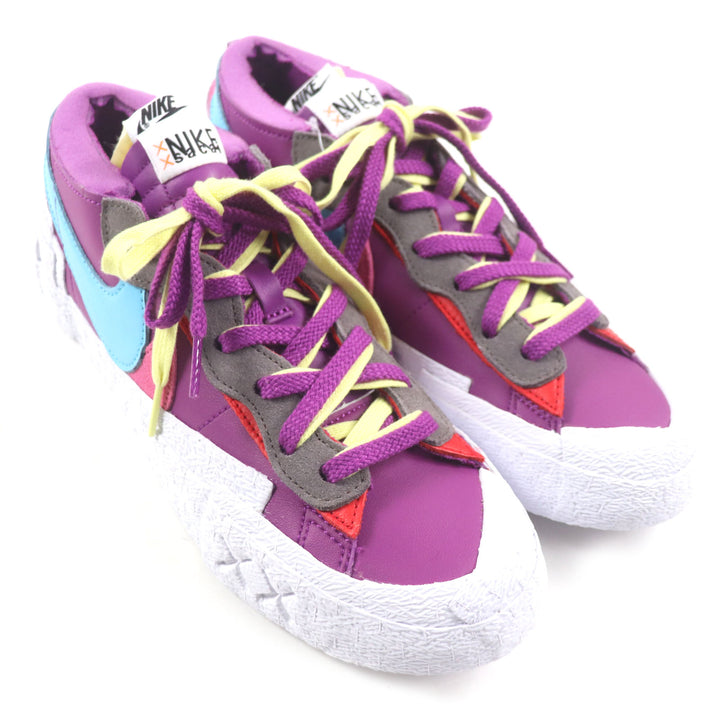 未使用品▼NIKE KAWS SACAI ナイキ カウズ サカイ DM7901-500 BLAZER LOW PURPLE DUSK スウェード レザー スニーカー 27 箱付き メンズ