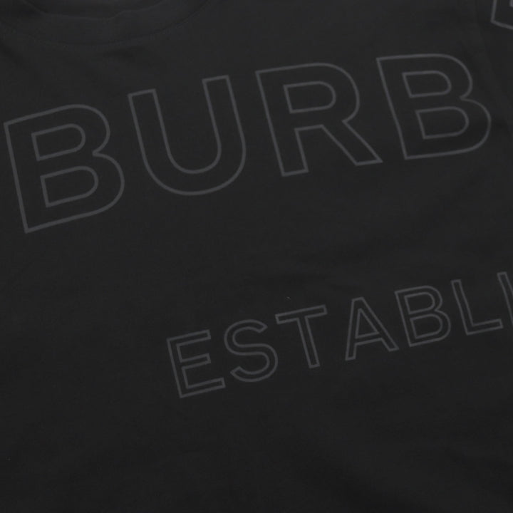 美品▼BURBERRY バーバリー 8036185 ホースフェリープリント クルーネック ショートスリーブ 半袖Ｔシャツ ブラック XS 正規品 メンズ