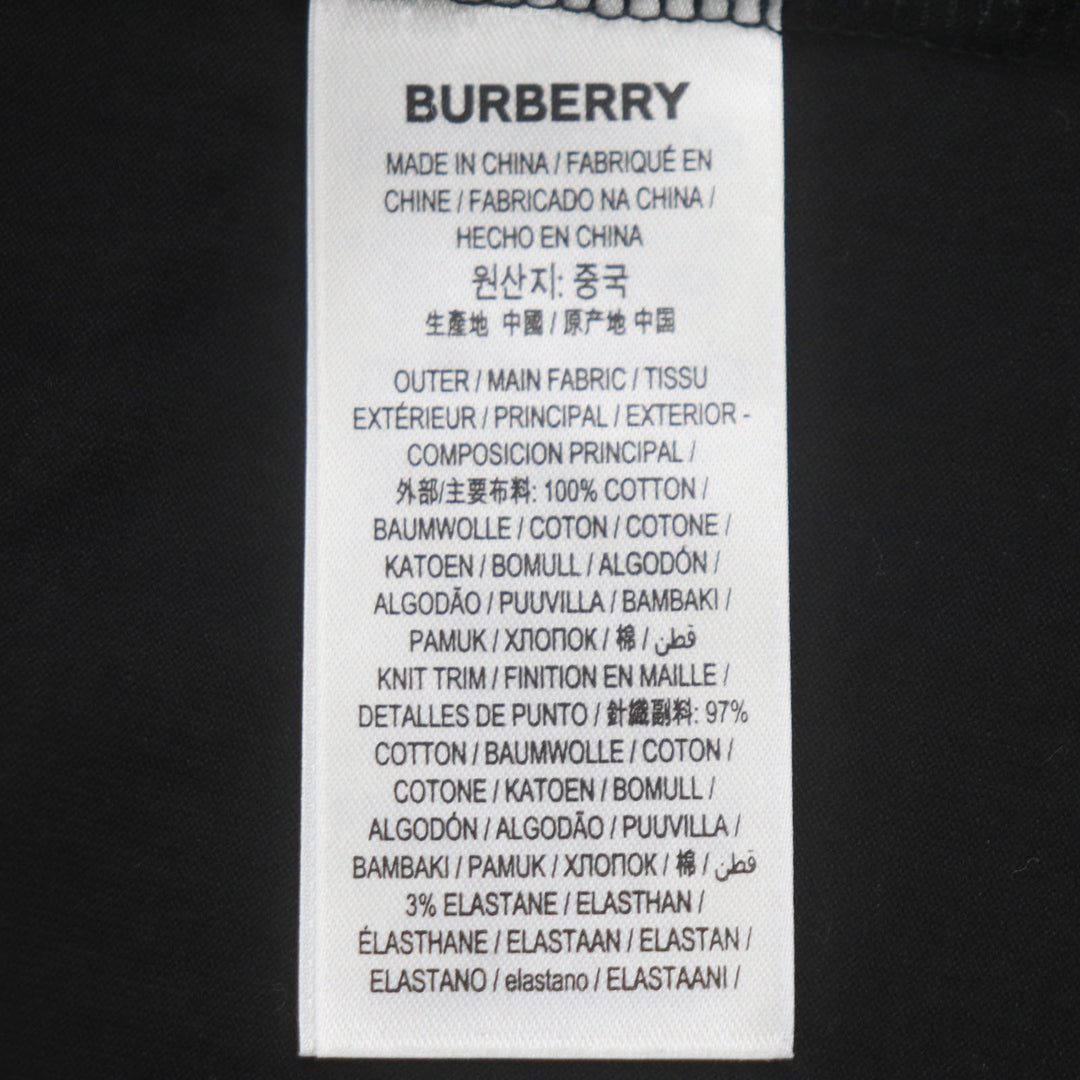 美品▼BURBERRY バーバリー 8036185 ホースフェリープリント クルーネック ショートスリーブ 半袖Ｔシャツ ブラック XS 正規品 メンズ