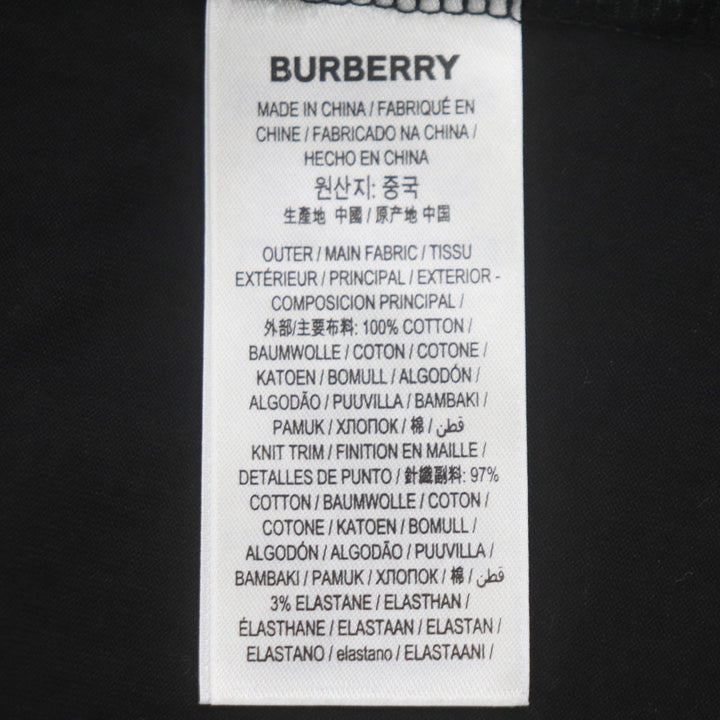 美品▼BURBERRY バーバリー 8036185 ホースフェリープリント クルーネック ショートスリーブ 半袖Ｔシャツ ブラック XS 正規品 メンズ