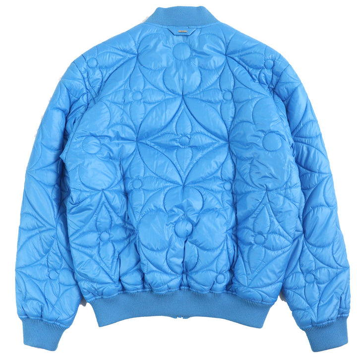 未使用品△LOUIS VUITTON ルイヴィトン 22SS HLB51E モノグラムフラワー キルティングジャケット ブルゾン ブルー 48 仏製 正規品 メンズ