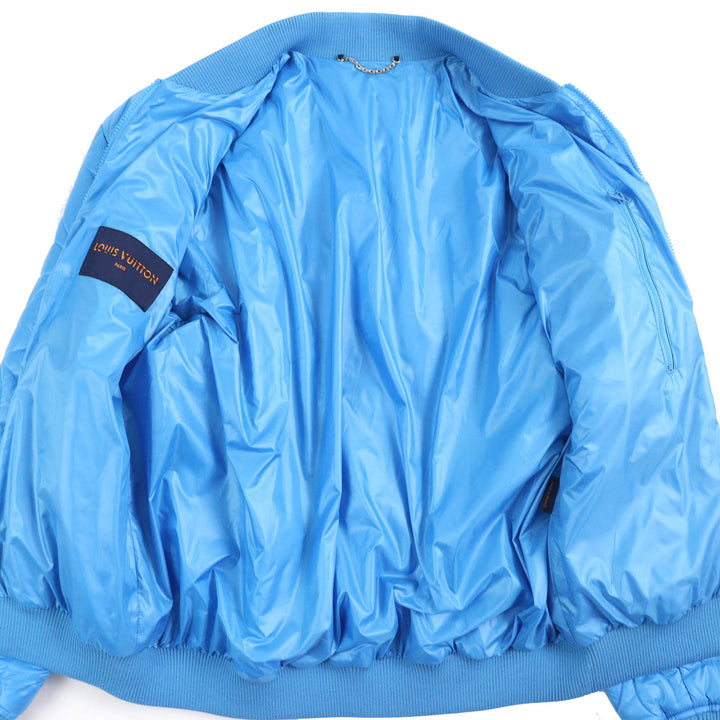 未使用品△LOUIS VUITTON ルイヴィトン 22SS HLB51E モノグラムフラワー キルティングジャケット ブルゾン ブルー 48 仏製 正規品 メンズ