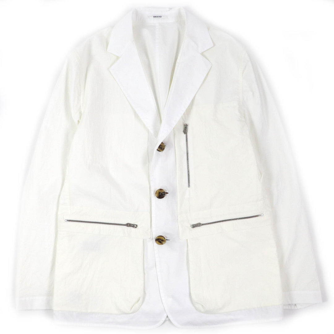 極美品△HERMES エルメス 22SS コットン100％ リバーシブル スタジアム ライトジャケット ホワイト オフホワイト 52 伊製 正規品 メンズ