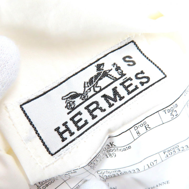 極美品△HERMES エルメス 22SS コットン100％ リバーシブル スタジアム ライトジャケット ホワイト オフホワイト 52 伊製 正規品 メンズ