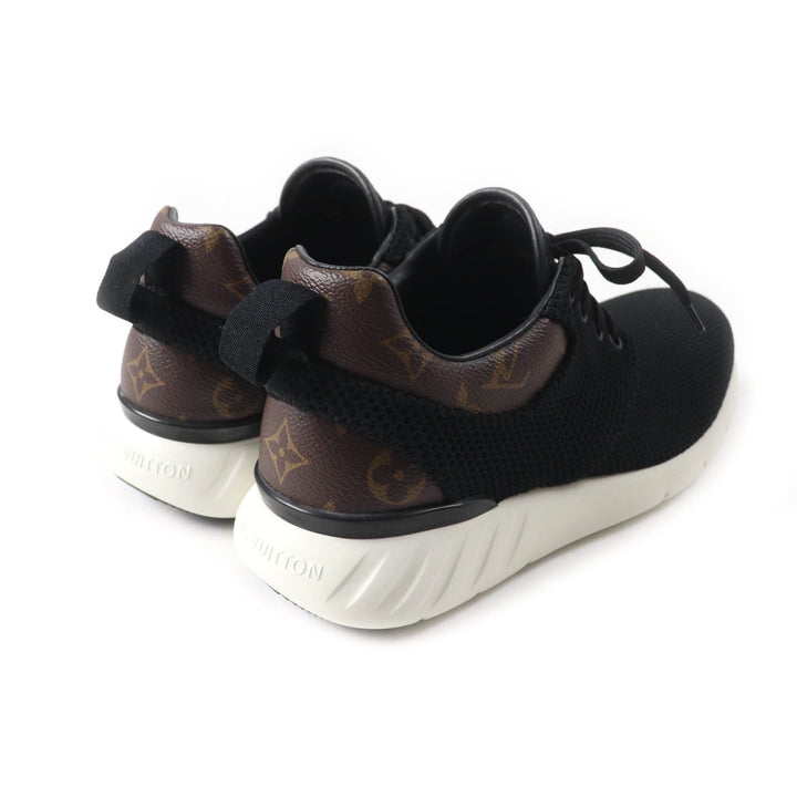 極美品★LOUIS VUITTON ルイヴィトン ファストレーン・ライン モノグラム レースアップ メッシュ スニーカー ブラック 6 伊製 メンズ