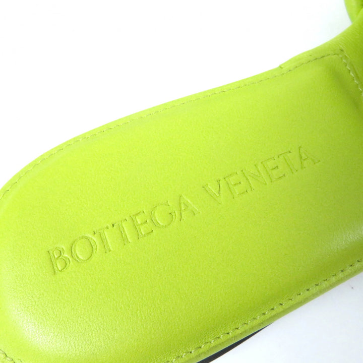 未使用品☆BOTTEGAVENETA ボッテガヴェネタ 608853 リド フラットサンダル レザー ミュール ライトグリーン 35 保存袋付 伊製 レディース