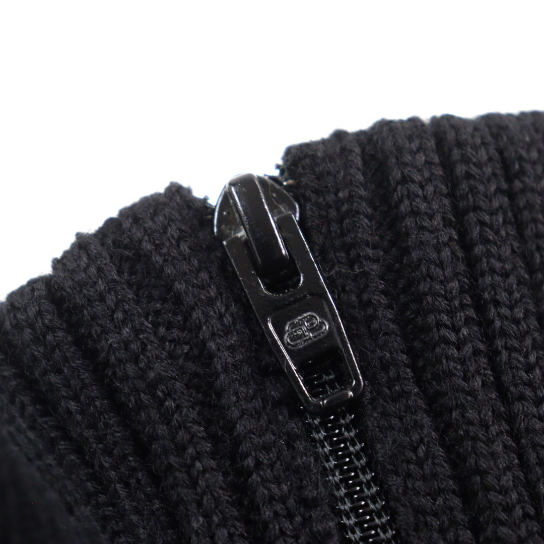 美品○BALENCIAGA バレンシアガ 20AW 641734 ロゴ総柄切替 オーバーサイズ ハーフジップ ニット ブラック系 XS イタリア製 正規品 メンズ