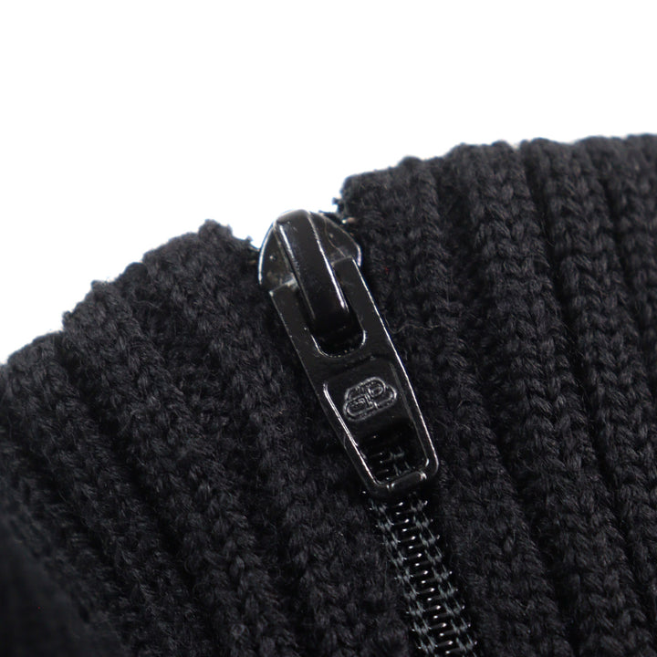 美品○BALENCIAGA バレンシアガ 20AW 641734 ロゴ総柄切替 オーバーサイズ ハーフジップ ニット ブラック系 XS イタリア製 正規品 メンズ