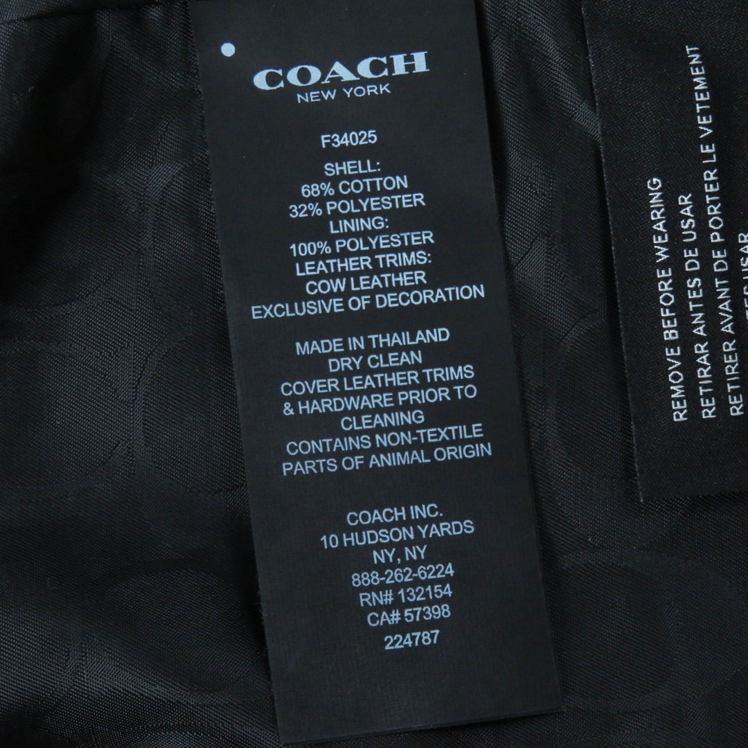未使用品◎COACH コーチ F34025 裏シグネチャー柄 チャーム・ロゴボタン付き レザー使い トレンチコート ワインレッド XS 定価110000円