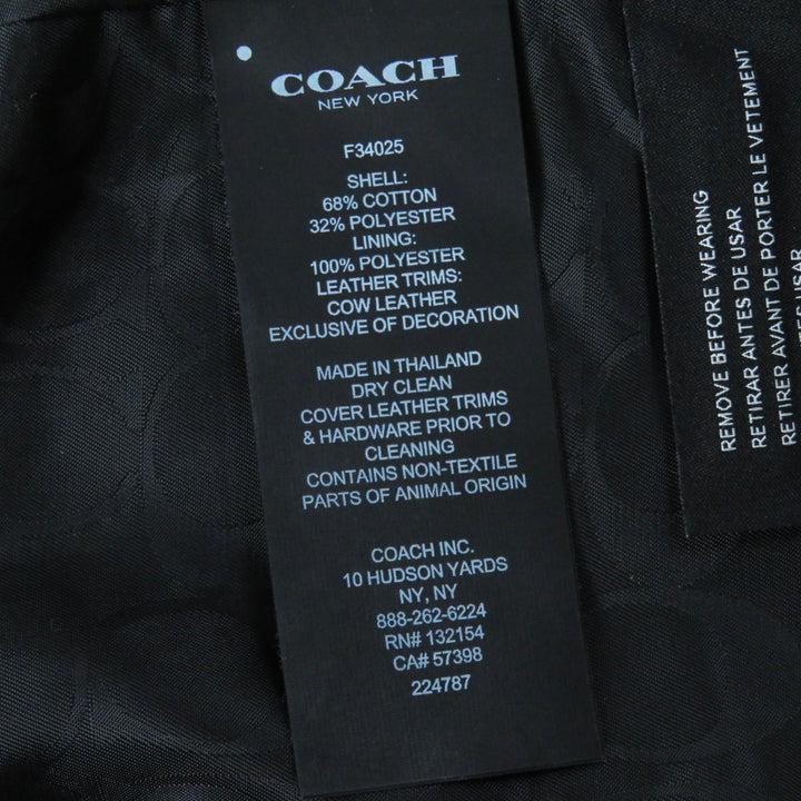 未使用品◎COACH コーチ F34025 裏シグネチャー柄 チャーム・ロゴボタン付き レザー使い トレンチコート ワインレッド XS 定価110000円