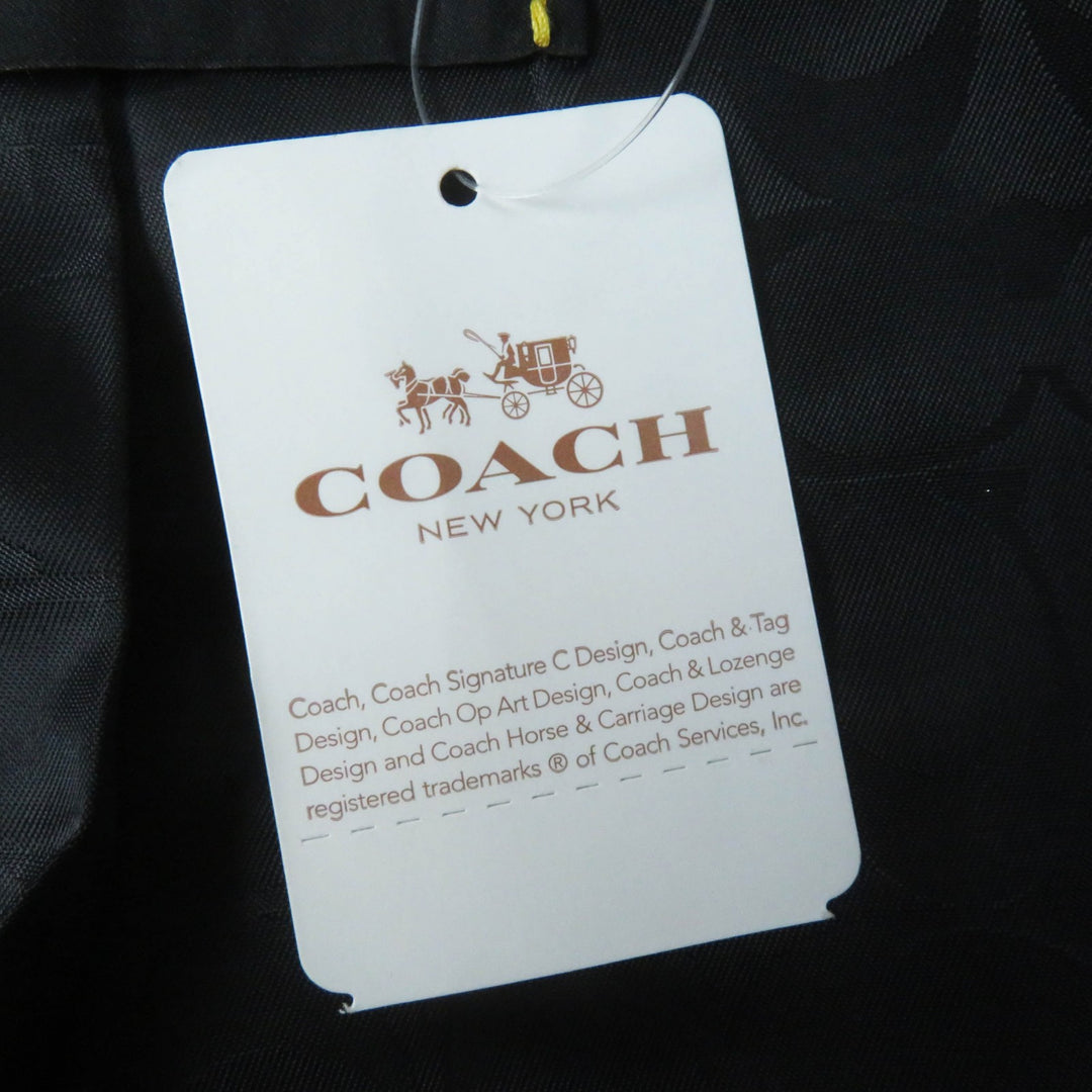 未使用品◎COACH コーチ F34025 裏シグネチャー柄 チャーム・ロゴボタン付き レザー使い トレンチコート ワインレッド XS 定価110000円