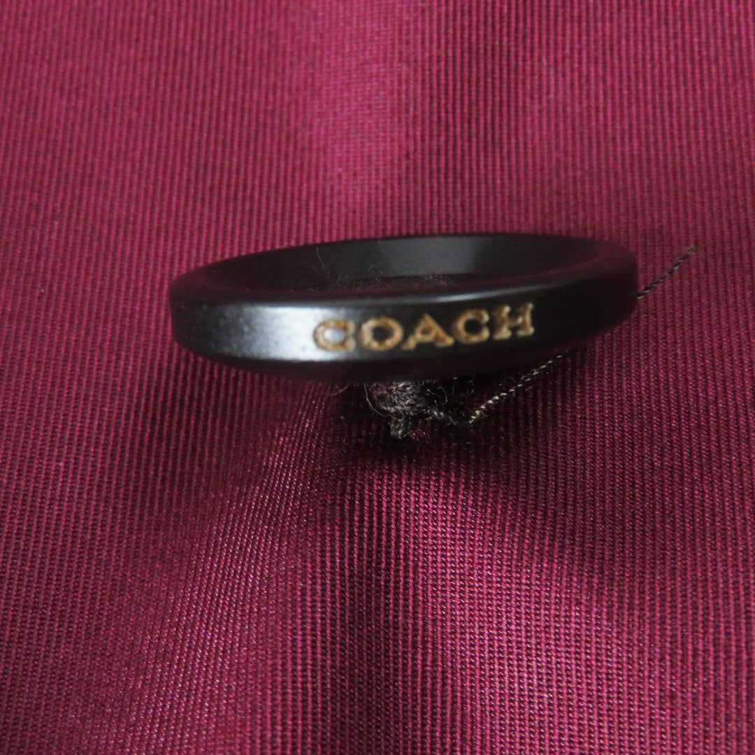 未使用品◎COACH コーチ F34025 裏シグネチャー柄 チャーム・ロゴボタン付き レザー使い トレンチコート ワインレッド XS 定価110000円
