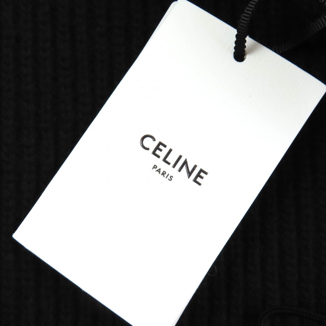 未使用品△CELINE セリーヌ 22AW 2A10X66Q エンブロイダリー スパンコール グラデーションロゴ ニット プルオーバー パーカー XS 正規品